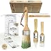 Vintage Tonality Chalked Based Paint Brush Set for Furniture 3 Brushes Large Small Round and Pointed Natural Boar Hair Bristles for Wax Stencil and Milk Paint