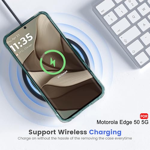 Image of TheGiftKart Hybrid Shockproof Back Cover Case for Motorola Moto Edge 50 5G | Stylish Camera Border | Electroplated Buttons | Crystal Clear Hard Back Cover Case (TPU & PC, Transparent Bumper)