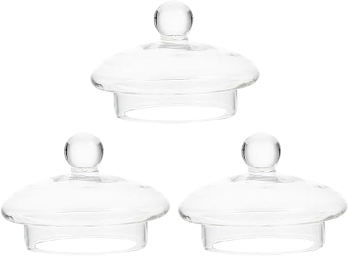 DOITOOL 3 tapas de vidrio de repuesto para tetera de vidrio, tapas transparentes de repuesto, tapa de tetera, dispensador de bebidas, tapa de taza,