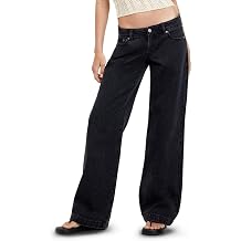 PacSun Women's Kaia Ultimate Low Rise Baggy Jeans Black Size 25