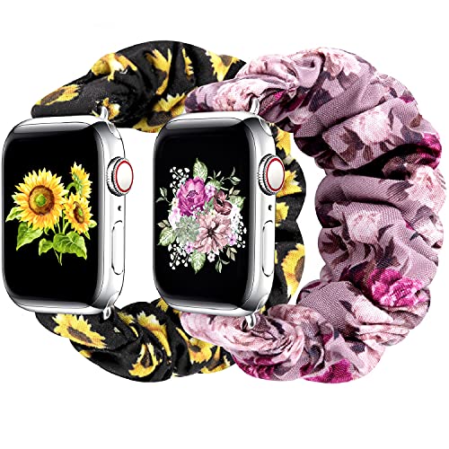 Image of Greatfine Scrunchie Band Compatible with Apple Watch Bands 38mm 40mm 41mm 42mm 44mm 45mm 46mm 49mm Women, Elastic Scrunchie Watch Strap for iWatch Watch Series 11 10 9 8 7 6 5 4 3 2 1 SE 3 2 Ultra 3 2