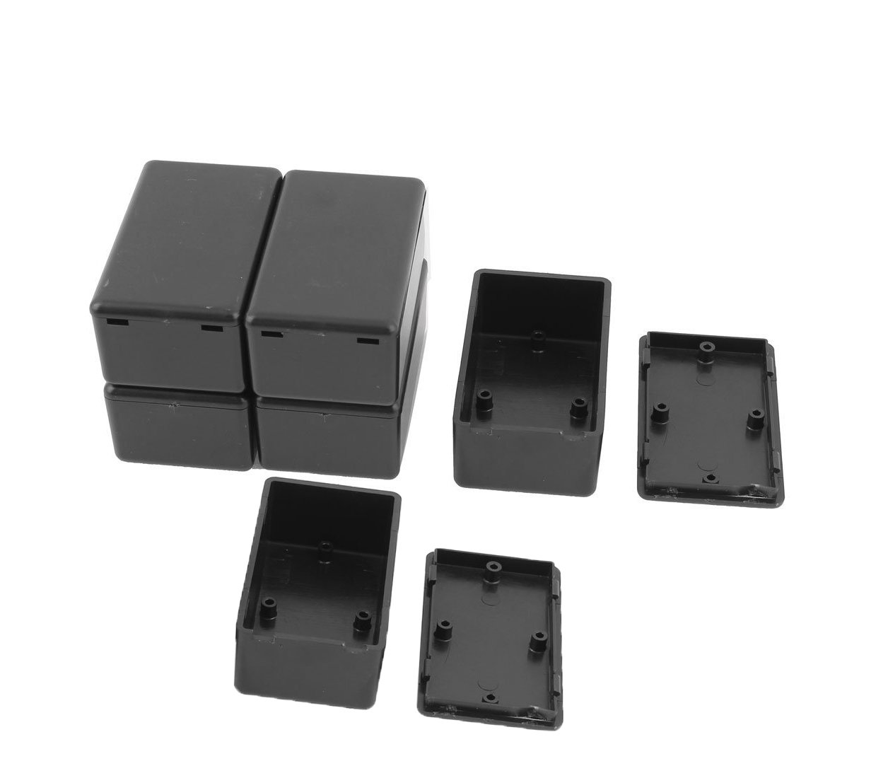 YXQ 40mmx20mmx11mm Power Project Enclose Case Junction Box Waterproof Small Engineering Wire Switch Plastic Black, 12-Pack