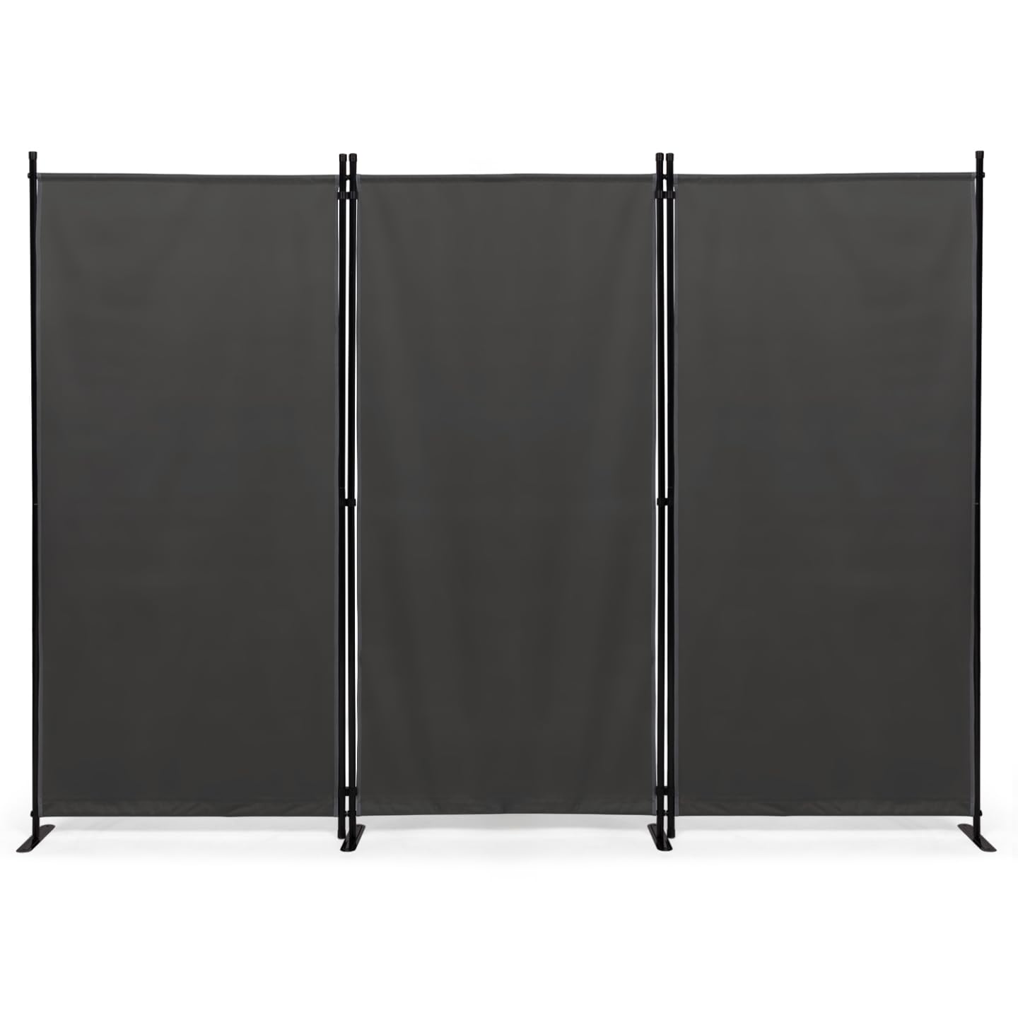 IDMarket - Paravent intérieur et extérieur sur Pieds 3 Panneaux 250 x 180 cm Gris Anthracite séparateur Store latéral
