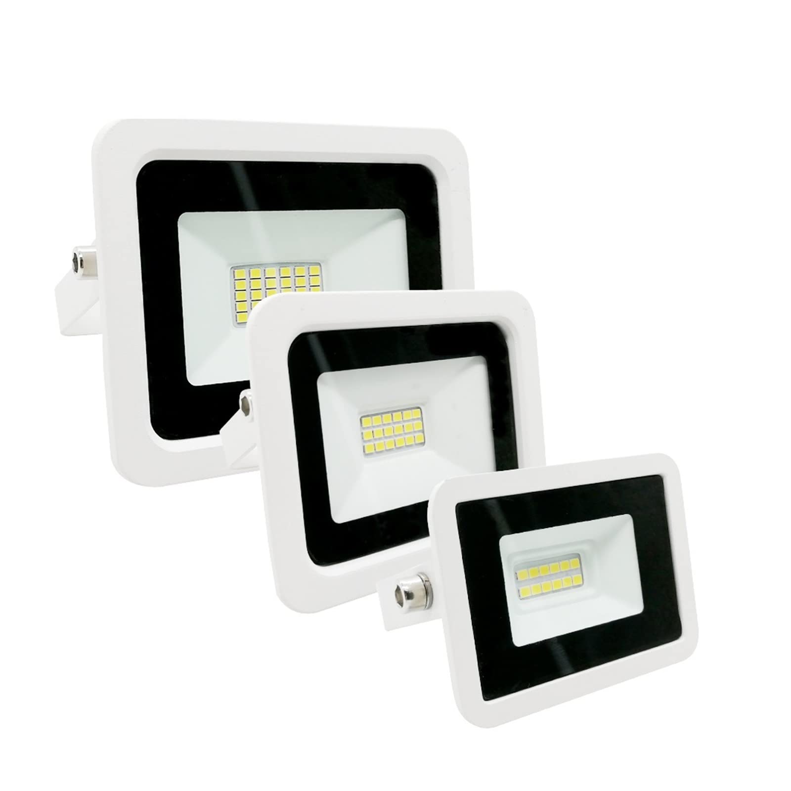 DOPROWADZIŁO Spotlight 10 0W 50W 30W 20W IP68 Wodoodporne reflektory zewnętrzne Lampa uliczna Garden Square Lights Refletor,Niezrównana luminescencja(White,BLACK_100W)