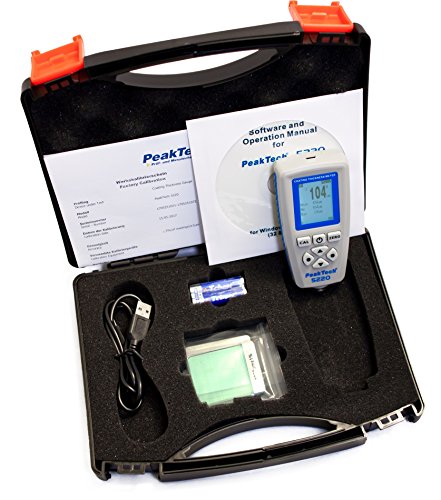 PeakTech P 5220 Profi- Schichtdickenmessgerät/Ultraschall Schichtdickenmesser mit USB für Auto Lack, (Fe und Non-Fe) Metall wie Zink, Gold, Stahl und Aluminium, 1 Stück