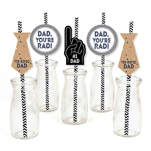 Set de 24 pitillos decorativos de papel para Día del Padre miniatura 1