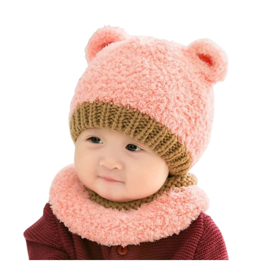 TopiBaaz Kids Winter Balaclava/Monkey/Ski Warm Capset | Plush/Beanie Wool Faux Fur Neck Scarf Skull Caps for Baby Boy and Girl's (6 Month to 4 Years)