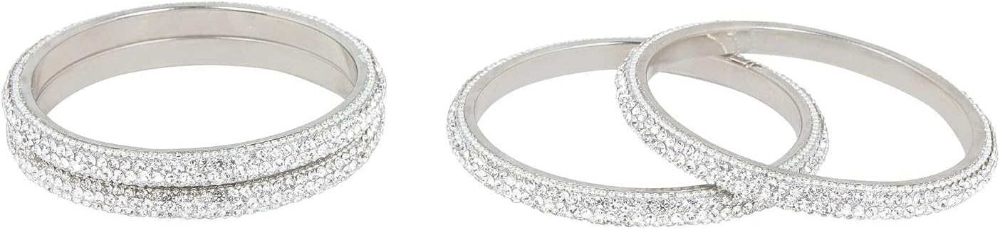 Efulgenz Crystal Bangles for Women Indian Rhinestone Bracelet Bangle Set Stone Bangles Wedding Bridal Bracelet Jewellery Bollywood Bangle Set - Image 6