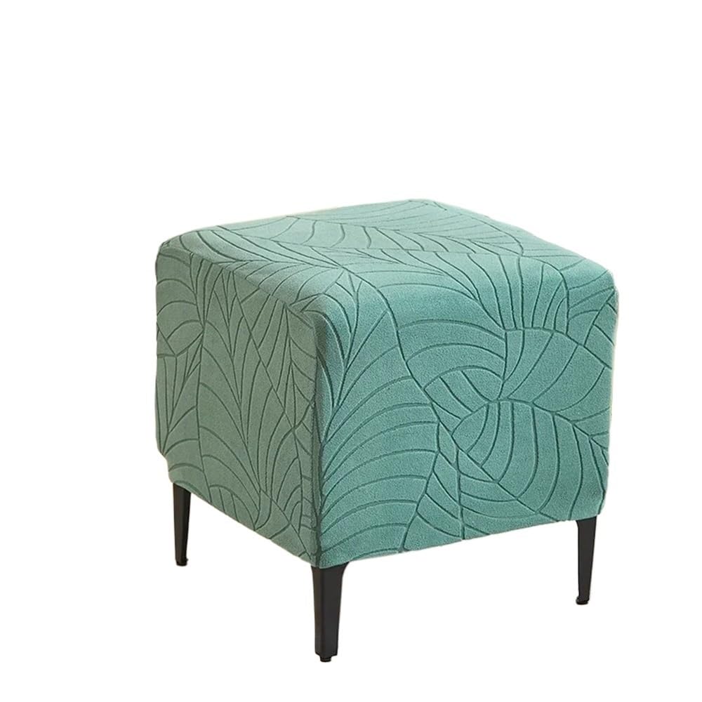 Square Jacquard Stool Cover Anti Slip Detachable Footstool Cover(Green)