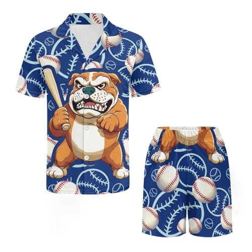 Pajama Sets for Men Sleepwear Set Breathable Summer Outfits Nightwear Notch Collar Top Short Pant with Pockets4