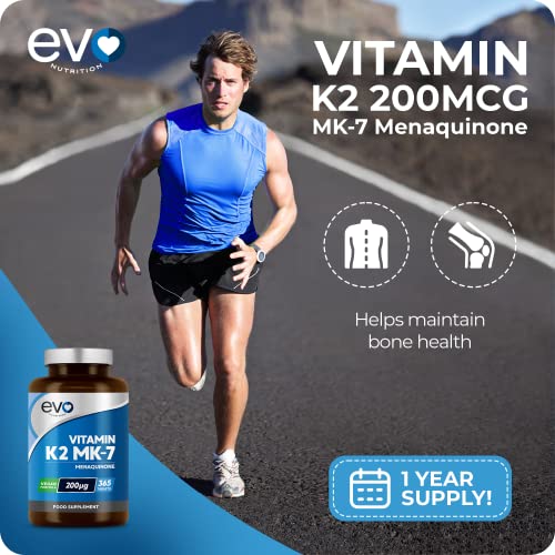 EVO-NUTRITION-Vitamin-K2-MK-7-200mcg-365-Vegetarian-and-Vegan-Tablets-not-Capsules-1-A-DAY-Supports-Maintenance-of-Normal-Bones-One-Years-Supply-of-High-Strength-Vitamin-K2-Menaquinone-MK7