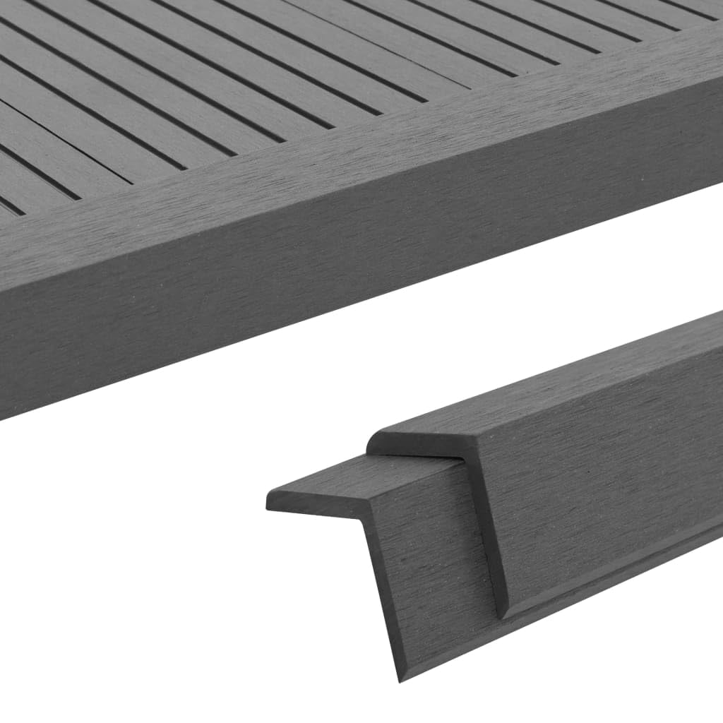 Générique Cornière de terrasse 5 pcs WPC 170 cm Gris, Quincaillerie, Matériaux de Construction, Tapis & revêtements de Sol, Gris, (Poids 5.86KG)
