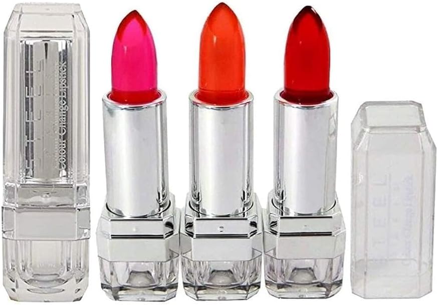 Colour Change Gel Lipstick 3 pcs, Shimmery Finish - Multicolor