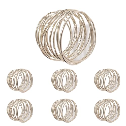 Silver Metal Napkin Rings - 6 Pack Twisted Wire