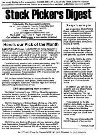Stock Pickers Digest Print Magazine