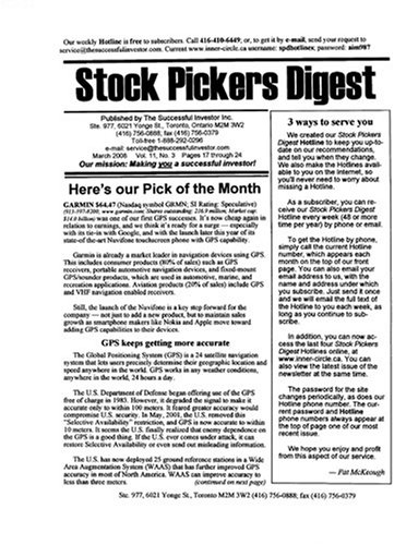 Stock Pickers Digest Print Magazine
