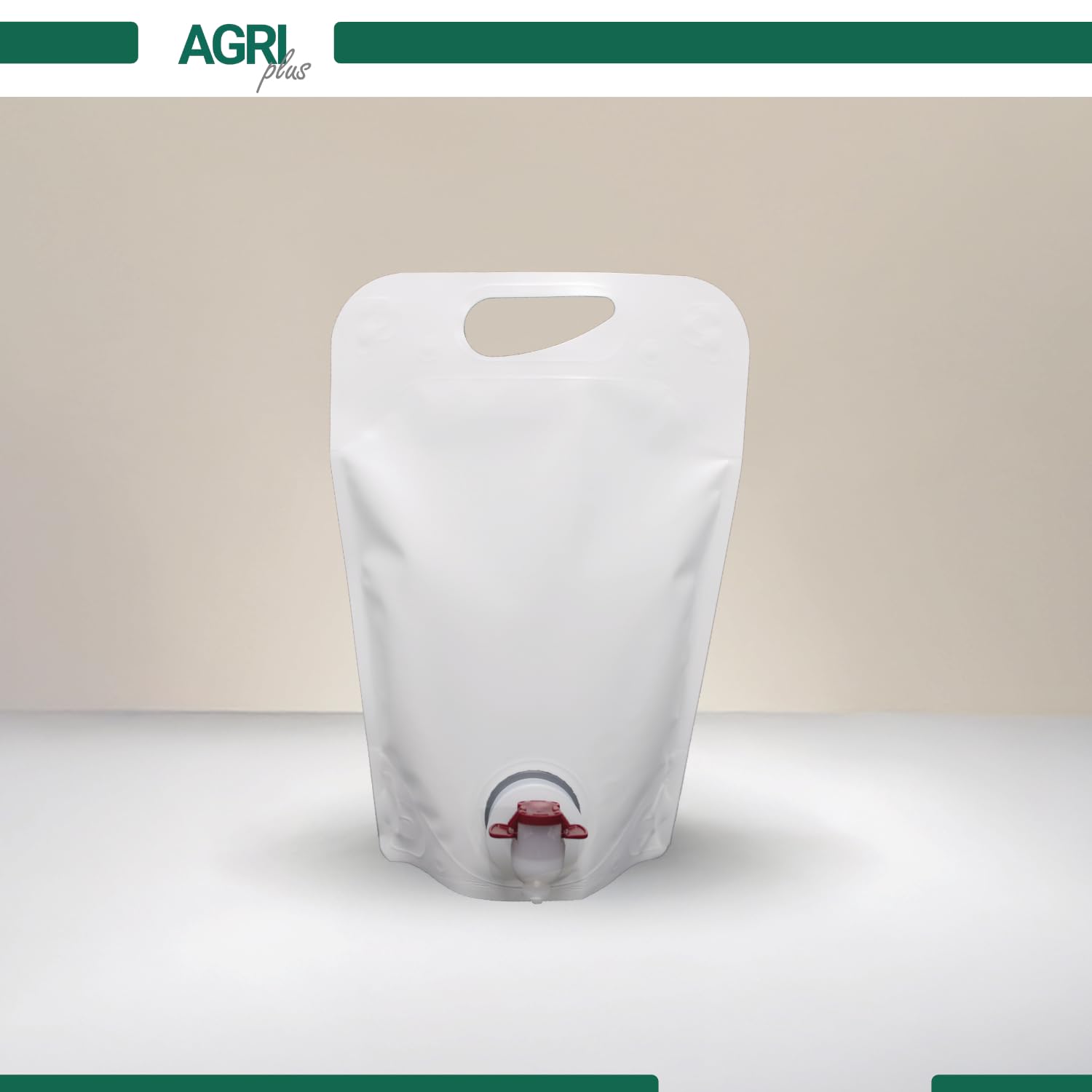 AGRI plus Standbodenbeutel in Weiß I 1 Liter I 10 Stück I Hochwertige Saftbeutel mit Zapfhahn I Faltbarer Camping- & Festival-Trinkbeutel I Bag-in-Box-Beutel für Apfelsaft, Saft & Wein