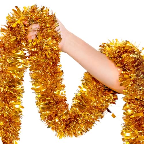 Guirlande Noël or 50pi décoration tinsel torsade