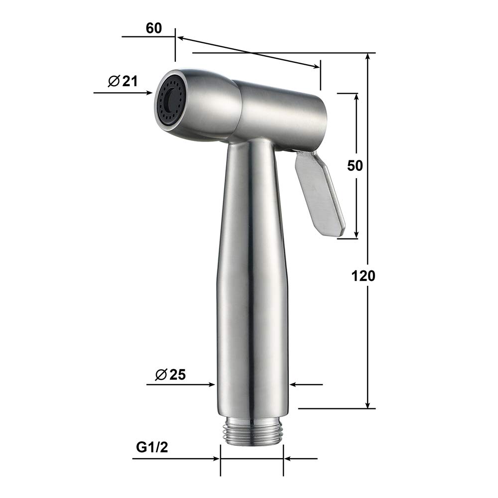 ToiletSprayer Tragbarer Duschsprühkopf aus Edelstahl, Anzug for Badezimmer, Stoffwindel, Haustierwaschmaschine und persönliche Hygiene,B(A)
