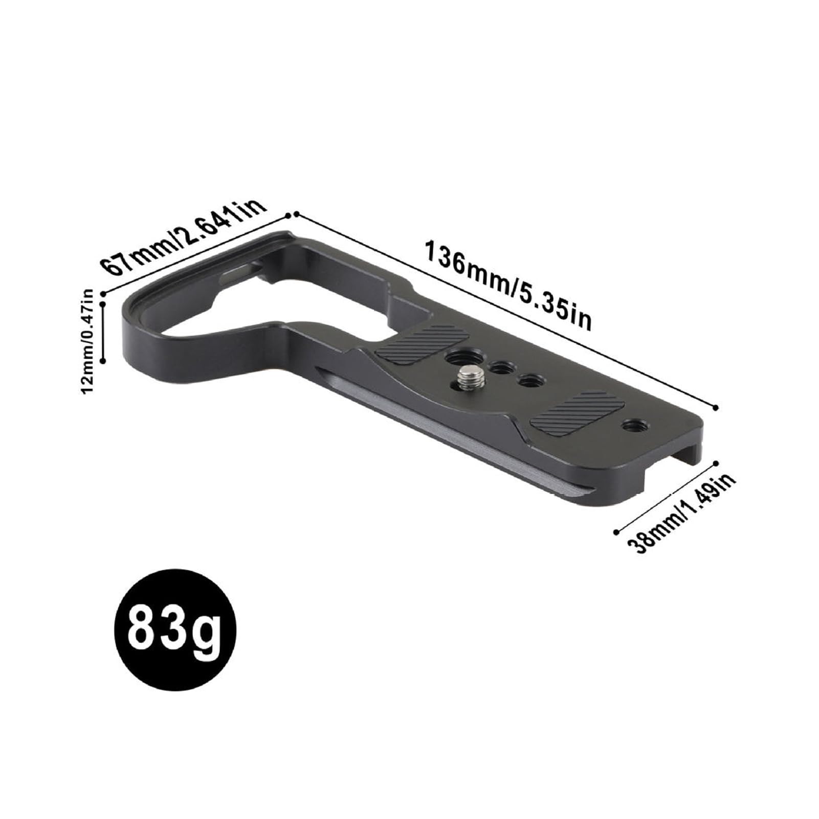 Placa de Liberación Rápida, Placa Base de Cámara de Aleación de Aluminio Liviana para S1RII S1II S1IIE, con 4 Orificios Roscados de 1/4 de Pulgada y 3/8 de Pulgada