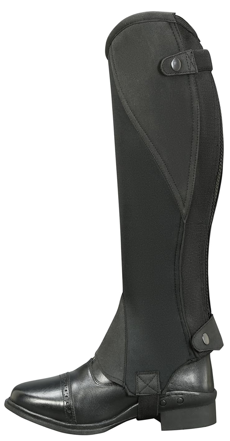 Grewal Equestrian Lakeshore Half Chaps (Black on Black, Small)