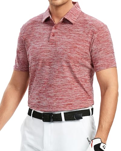 Alex Vando Mens Golf Shirt Moisture Wicking Quick-Dry Short Sleeve Casual Polo Shirts for Men