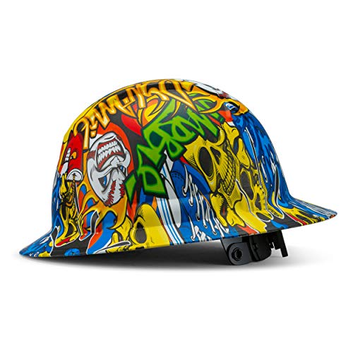 ACERPAL Full Brim Hard Hat Osha Construction Work Approved Safety Helmet,Vibrant Vandal,Cartoon And Anime Custom Design Hard Hats Men Woman,Cascos De Construccion,6 Point Adjustable Ratchet Suspension