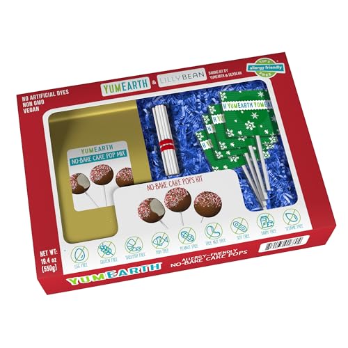 Image of YumEarth No Bake Cake Pop Kit - Vegan Chocolate Peppermint Baking Kit - Non GMO, Allergen Friendly, Dairy Free, No Artificial Dyes - Christmas Activity for Kids and Adults - Holiday Baking