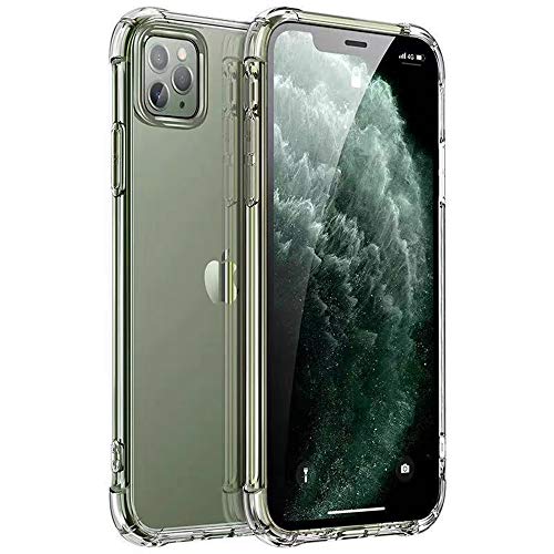 Hually Funda iPhone 11 Pro MAX, Funda 11 Pro MAX Crystal Carcasa Silicona Transparente Protector Airbag Anti-Choque Ultra-Delgado Anti-arañazos Case para Teléfono Apple iPhone 11 Pro MAX