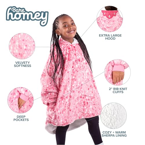 Image of Bare Home Wearable Blanket Hoodie - Soft Plush Sherpa - Warm and Cozy - Oversized Wearable Blanket