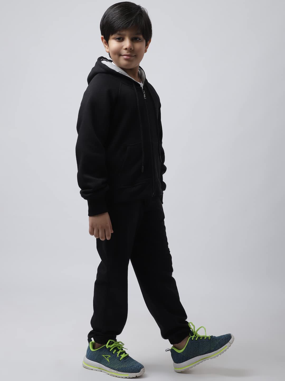 Rute Kids Boys Fleece Hoodie Sweatshirts | Joggers | Tracksuit | Tracksuit Full Sleeves For Boy's Black BTST-2595BK_10-11Y 2