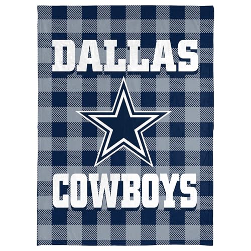 FOCO NFL Dallas Cowboys 40x50 Lightweight Plaid Fleece Throw Blanket