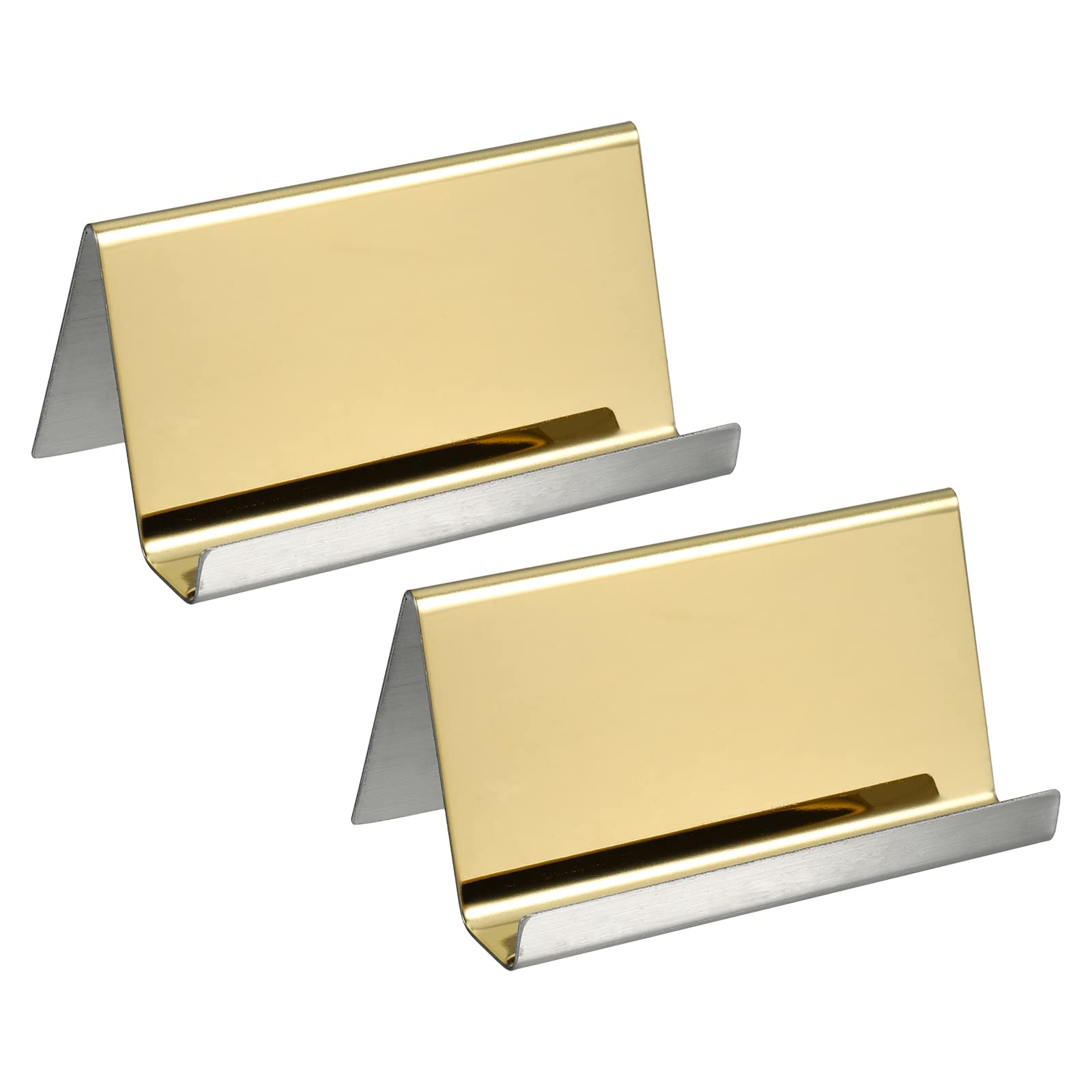 YOKIVE 2 Pcs Business Card Holder, Business Card Case with Fine Texture Desktop Hold Cards, Great for Office Meeting