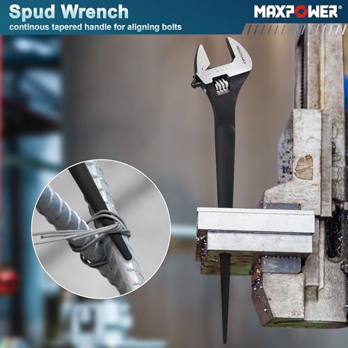Image of MAXPOWER 16 inch Spud Wrench, Max Jaw Opening 1-9 /16 inch | Continuous-tapered Handle for Alignment