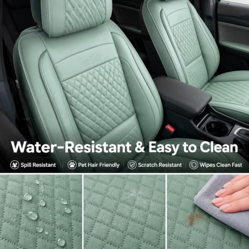 Green Thick Nappa Leather 3D Contoured Automotive Car Seat Covers Full Set by ZenRide - Used condition - Image 8