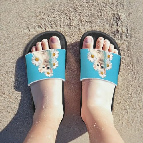 UNICEU Animal Print Shower Shoes for Kids Quick Drying Comfort House Slippers Non-Slip Lightweight Soft Slides Sandals3