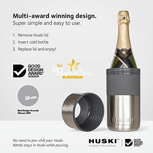 Huski Wine Cooler | Premium Iceless Wine Chiller | Keeps Wine Cold up to 6 Hours | Award Winning Design | New Wine Accessory | Fits Some Champagne Bottles | Perfect Gift for Wine Lovers (Matte White) - Thumbnail 5