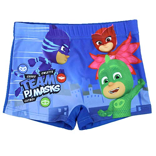 Pj Masks Superpigiamini - Costume Boxer Pantaloncino Mare Piscina - Bambino - Prodotto Originale con Licenza Ufficiale 9104425 [Blu - 7/8 Anni - 122/128 cm]