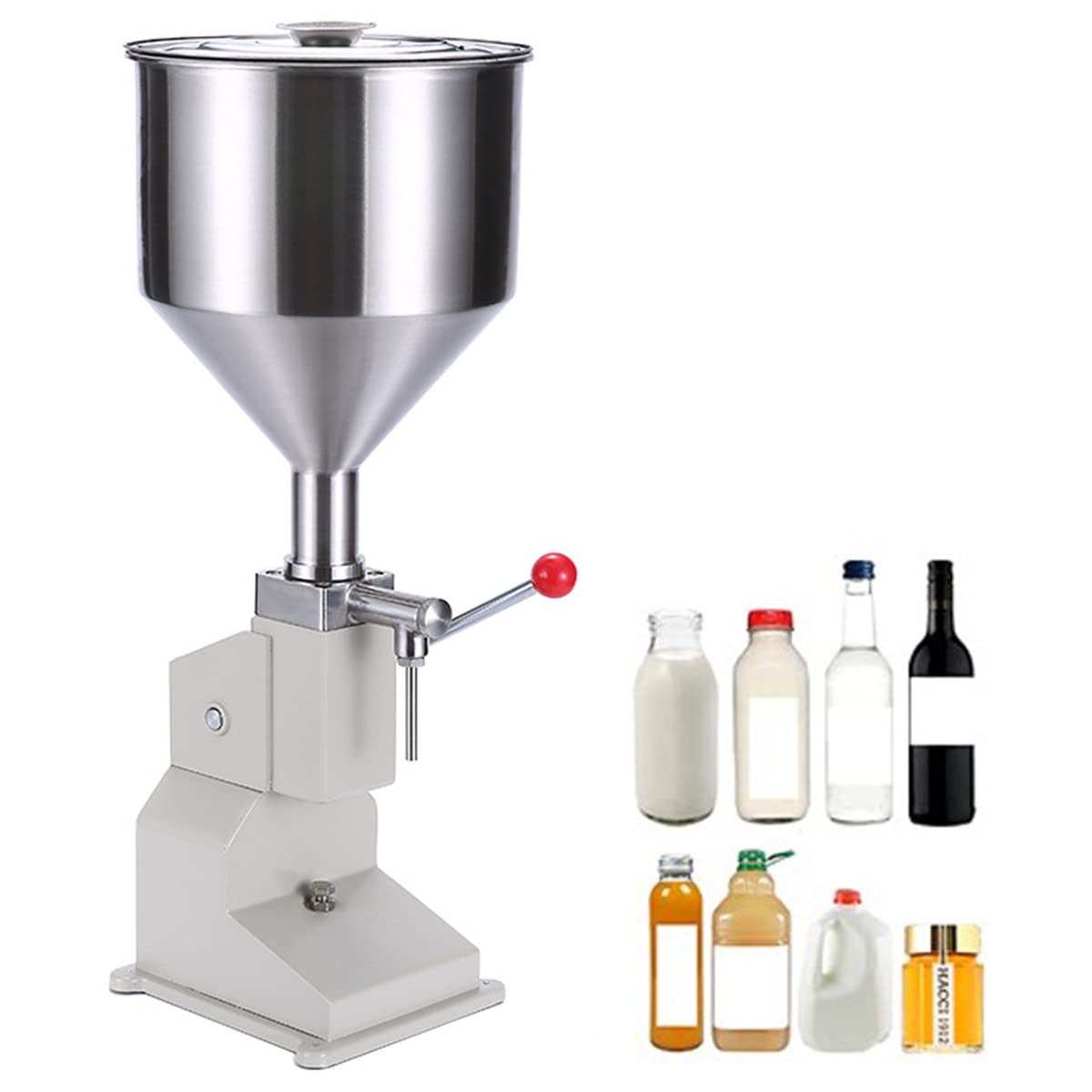 KJZQLMZ Multifunctional Manual Paste Liquid Filling Machine Wine Bottle Filling Machine 5-50ml Stainless Steel Lip Gloss Base Filling