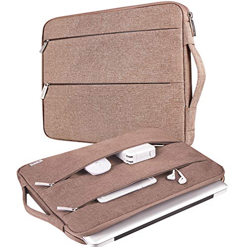 V Voova 14 15 15.6 Inch Laptop Sleeve Case,Slim Computer Cover Bag with Handle Compatible with MacBook Pro 16,Surface Book 3 15,Chromebook 14,Acer Aspire 5,HP Pavilion,Lenovo Yoga,Khaki