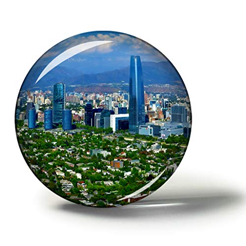 Hqiyaols Souvenir Chile Santiago Fridge Magnet Refrigerator Magnets Souvenir Collectibles Travel Gift Circle Crystal 1.9 inches