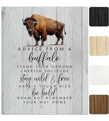 AMERICAN LUXURY GIFTS Advice From Buffalo - Inspirational Wall Art Print – Bison Wall Art Decor for Home, Office, Bedroom, Hallway, Classroom & School (Unframed, 8 x 10 inches)