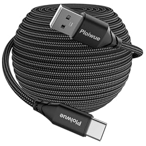 Extra Long USB C Cable 10m USB 2.0 A to Type C Fast Charger Charging Cord for Samsung Galaxy LG Moto Sonyxepria XiaomiRedmi Smartphones Tablets Laptop Security Camera PS5 Controller and more（black）