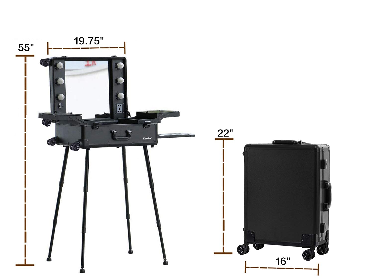 Buy Kemier Makeup Case,Professional Artist Studio Cosmetic Train Table