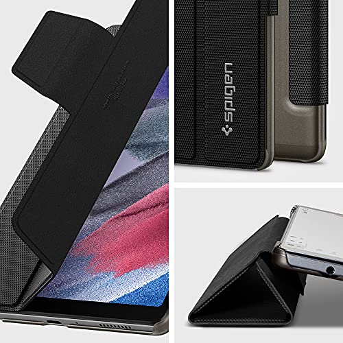 Image of Spigen Liquid Air Folio | Samsung Galaxy Tab A7 Lite Case [Magnetic Closure] [Trifold Stand] 8.7 inch Folio Full Cover | TPU+PU Leather - Black