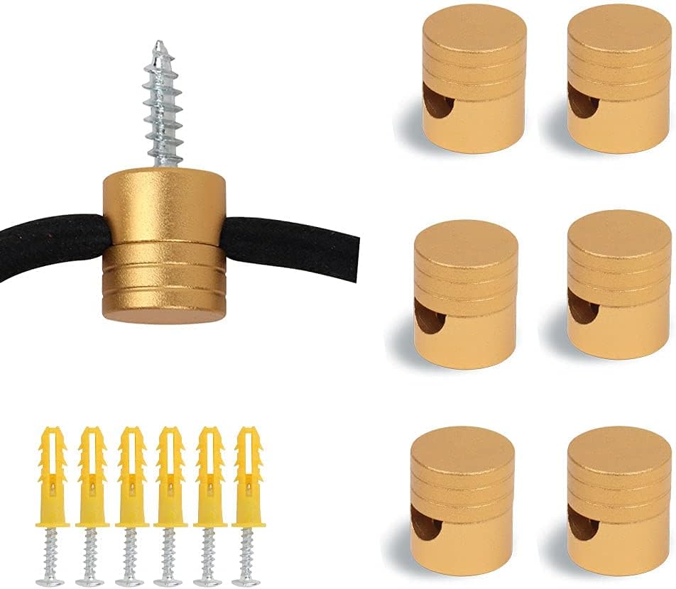 Matte Gold Swag Hook for Chandelier Ceiling Lights Cable,6 Pack Lamp Hook for Hanging Pendant Lighting Fixture,Modern Hook