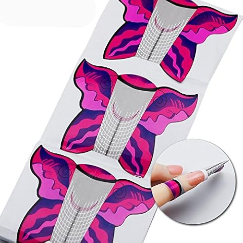 Artlalic 100 Stück Schmetterling Nail Art Tips Acryl UV Gel Verlängerung Form Guide Aufkleber Cover