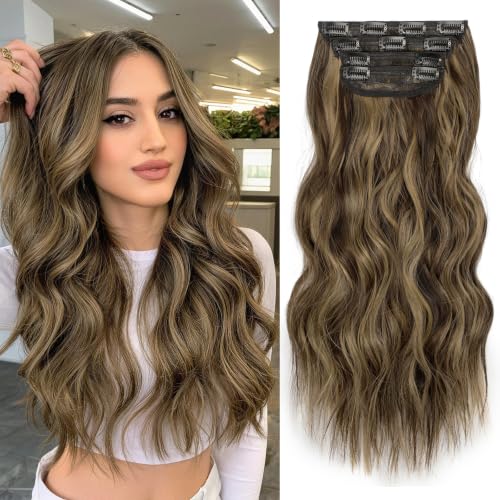 KooKaStyle Hair Extensions 20" Balayage Chocolate Brown to Caramel Blonde