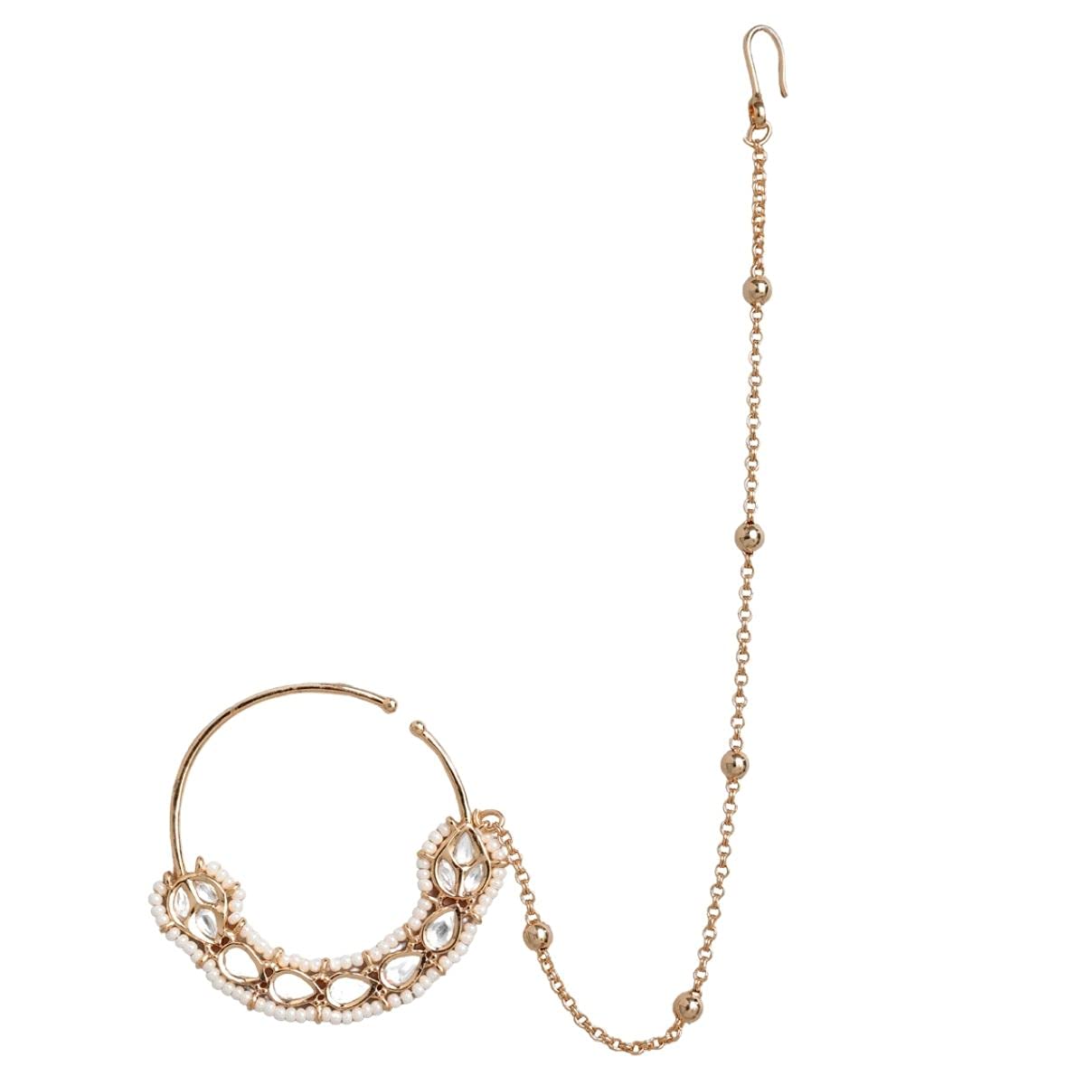 See full amazon price history chart for ACCESSHER Gold plated pressing type Bridal Kundan nose ring with chain for women and girls ACCESSHER Gold plated pressing type Bridal Kundan nose ring with chain for women and girls (B09HKV1WWD) Amazon Price History, Amazon Price Tracker