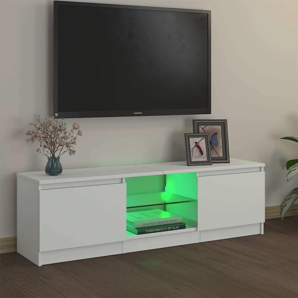 Générique Meuble TV avec lumières LED Blanc 120x30x36 cm,Meubles, Meubles TV,804283